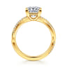Campana - 18K Yellow Gold Princess Cut Twisted Diamond Engagement Ring - 0.16 ct
