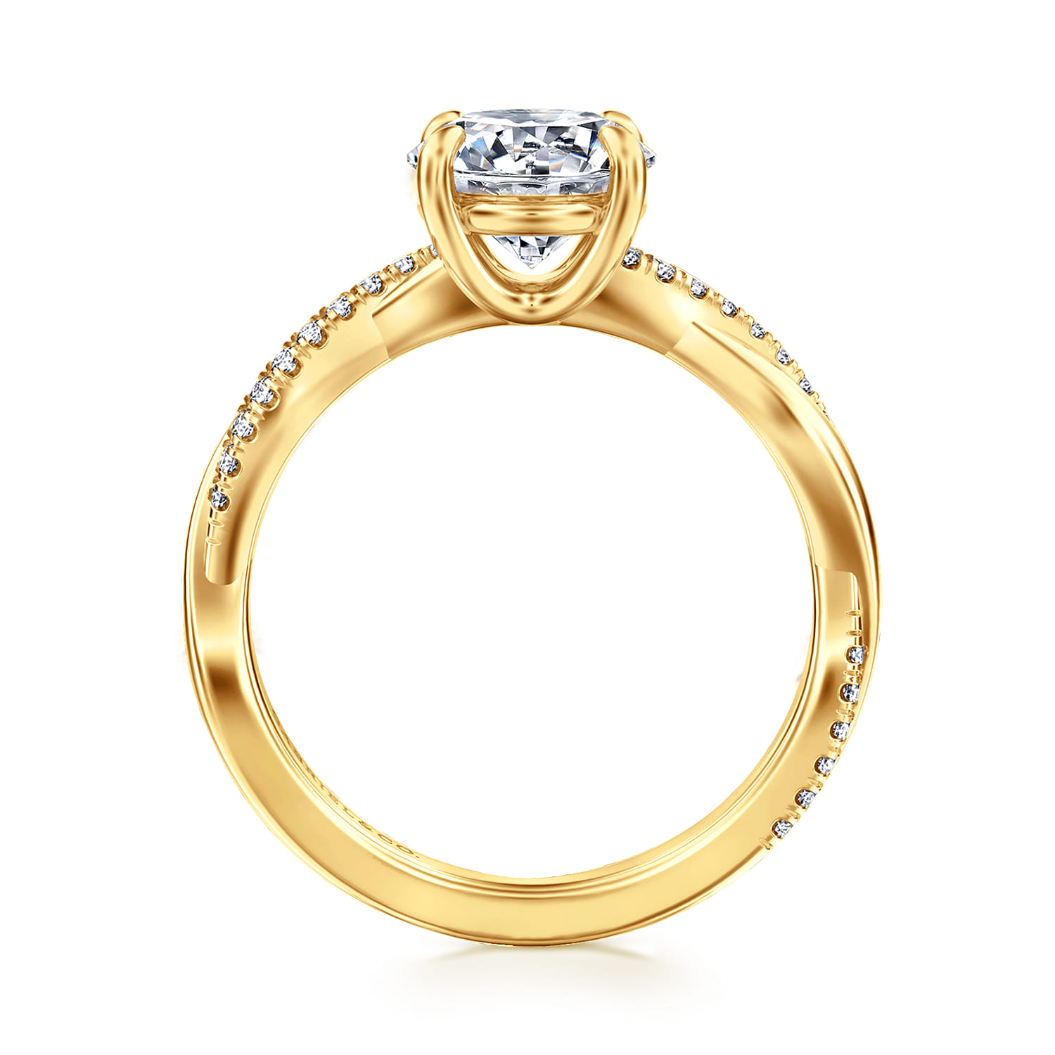 Campana - 18K Yellow Gold Pear Shape Twisted Diamond Engagement Ring - 0.14 ct - Shot 2