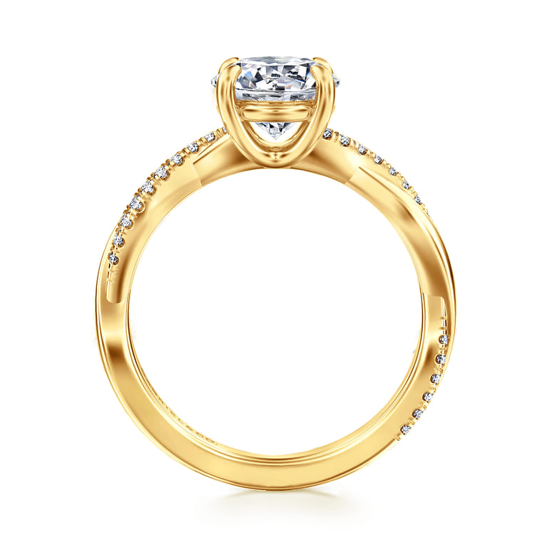Campana - 18K Yellow Gold Pear Shape Twisted Diamond Engagement Ring - 0.14 ct - Shot 2