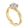 Campana - 18K Yellow Gold Pear Shape Twisted Diamond Engagement Ring - 0.14 ct