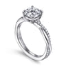 Campana - Platinum Cushion Cut Twisted Diamond Engagement Ring - 0.16 ct