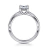 Campana - Platinum Emerald Cut Twisted Diamond Engagement Ring - 0.16 ct