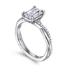 Campana - Platinum Emerald Cut Twisted Diamond Engagement Ring - 0.16 ct