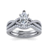 Gina - Platinum Twisted Marquise Shape Diamond Engagement Ring - 0.2 ct