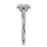 Platinum Oval Twisted Diamond Engagement Ring - 0.16 ct