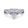 Gina - Platinum Pear Shape Twisted Diamond Engagement Ring - 0.2 ct