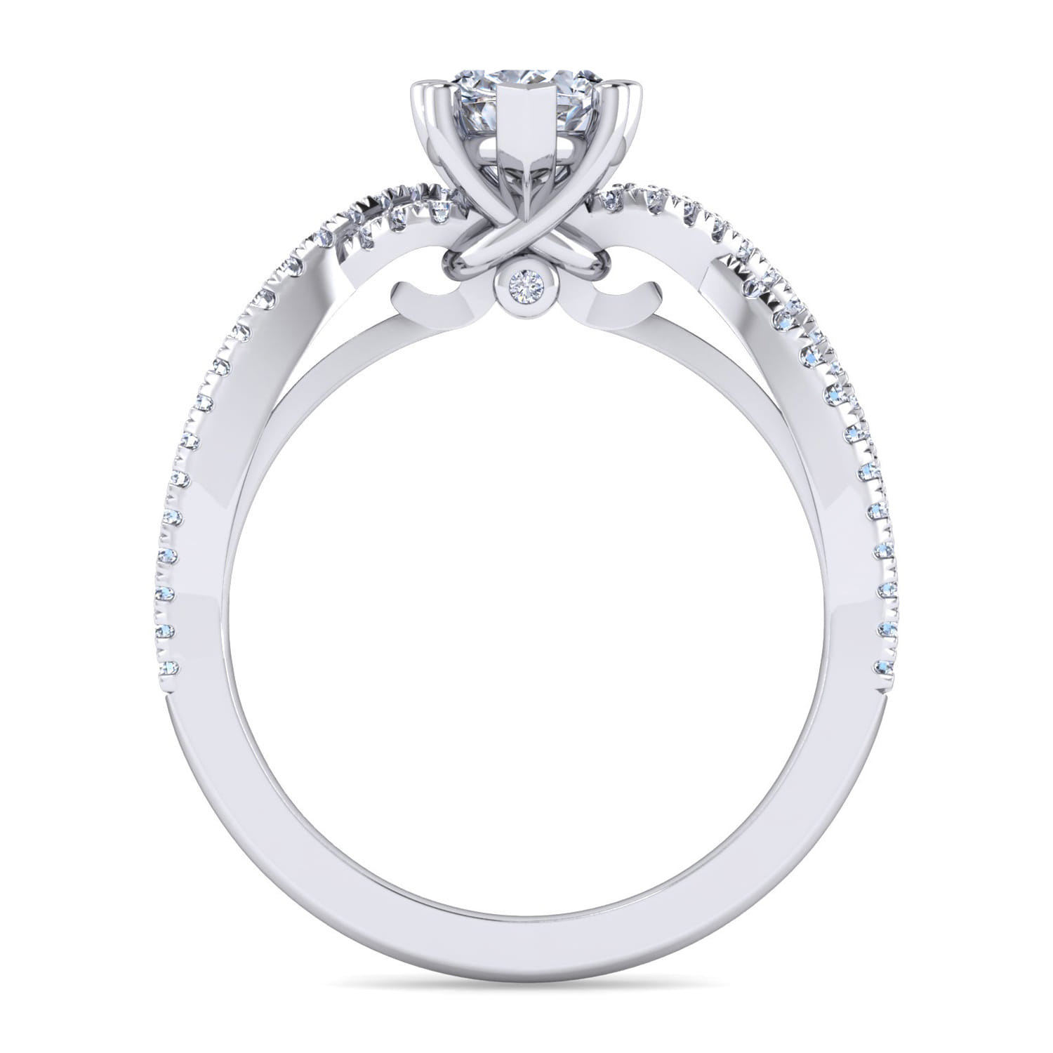 Gina - Platinum Pear Shape Twisted Diamond Engagement Ring - 0.2 ct - Shot 2