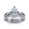 Gina - Platinum Pear Shape Twisted Diamond Engagement Ring - 0.2 ct