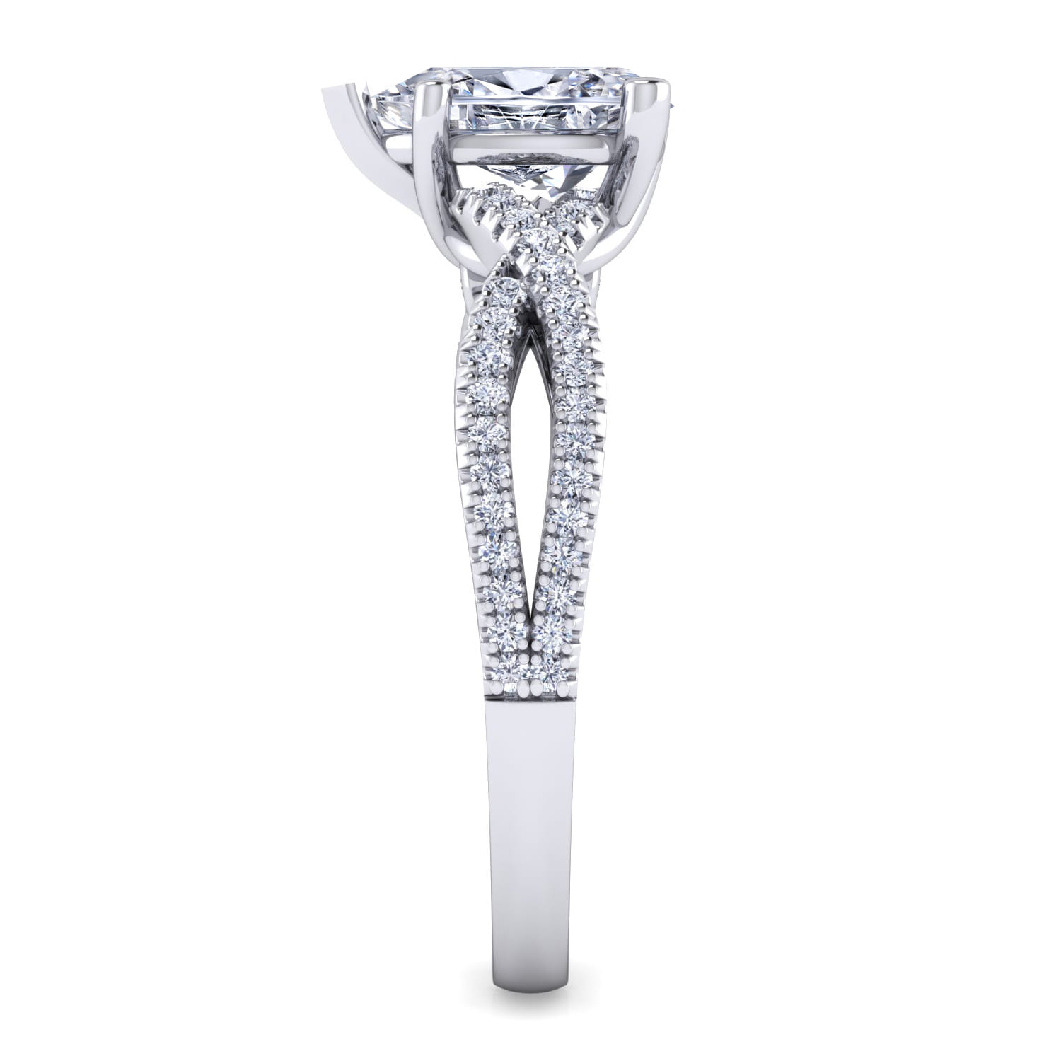 Gina - Platinum Pear Shape Twisted Diamond Engagement Ring - 0.2 ct - Shot 5