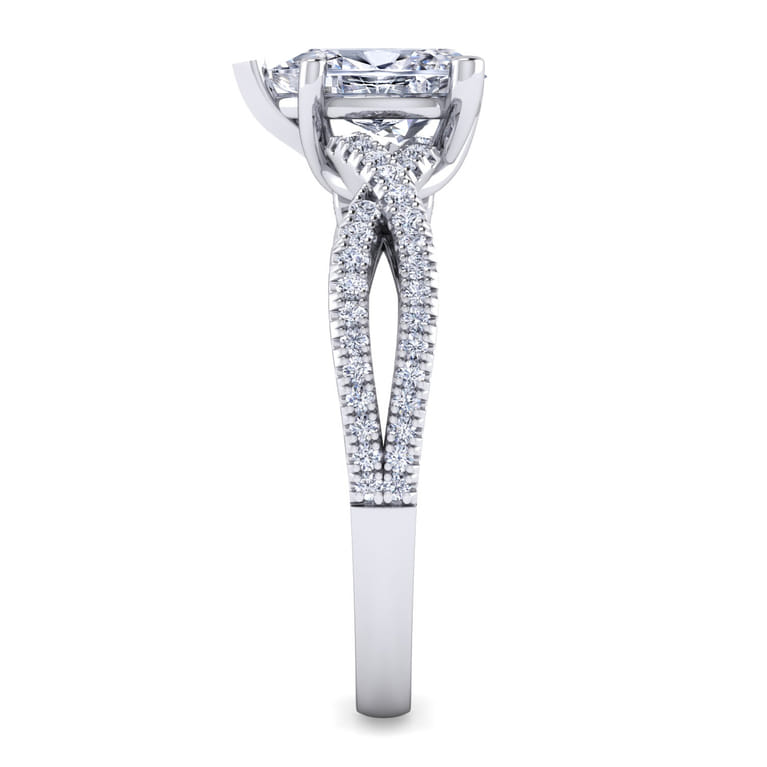 Gina - Platinum Pear Shape Twisted Diamond Engagement Ring - 0.2 ct - Shot 5