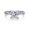 Campana - Platinum Princess Cut Twisted Diamond Engagement Ring - 0.16 ct