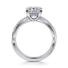 Campana - Platinum Princess Cut Twisted Diamond Engagement Ring - 0.16 ct