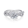 Sandrine - Platinum Round Diamond Twisted Engagement Ring - 0.36 ct
