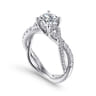 Sandrine - Platinum Round Diamond Twisted Engagement Ring - 0.36 ct