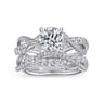 Sandrine - Platinum Round Diamond Twisted Engagement Ring - 0.36 ct