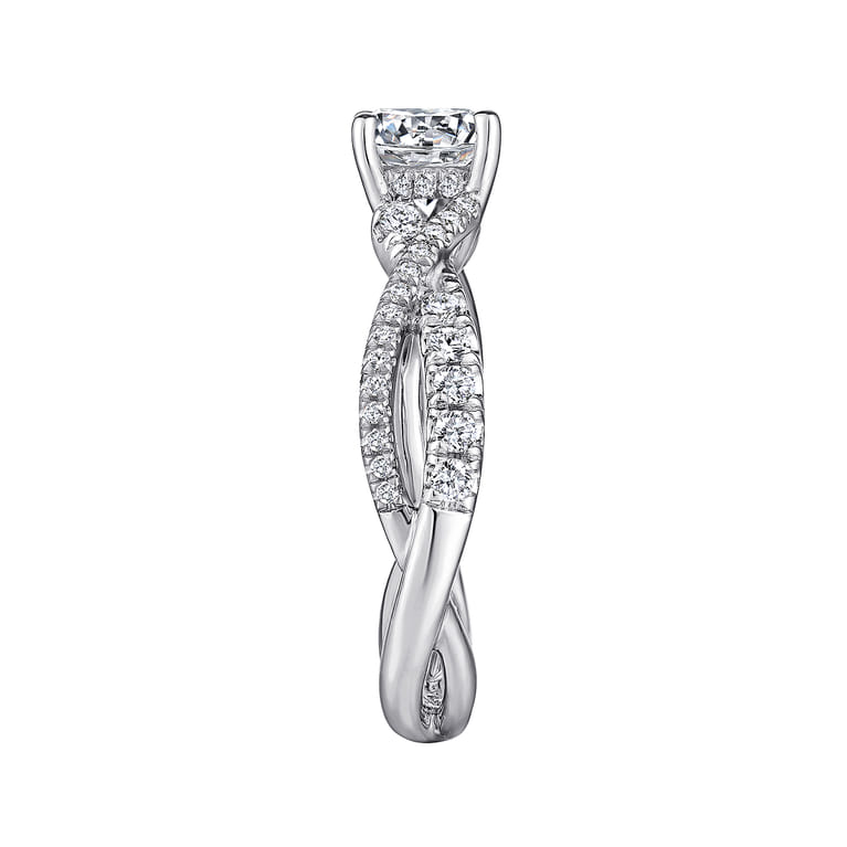 Sandrine - Platinum Round Diamond Twisted Engagement Ring - 0.36 ct - Shot 5