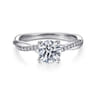 Campana - Platinum Round Diamond Engagement Ring - 0.14 ct
