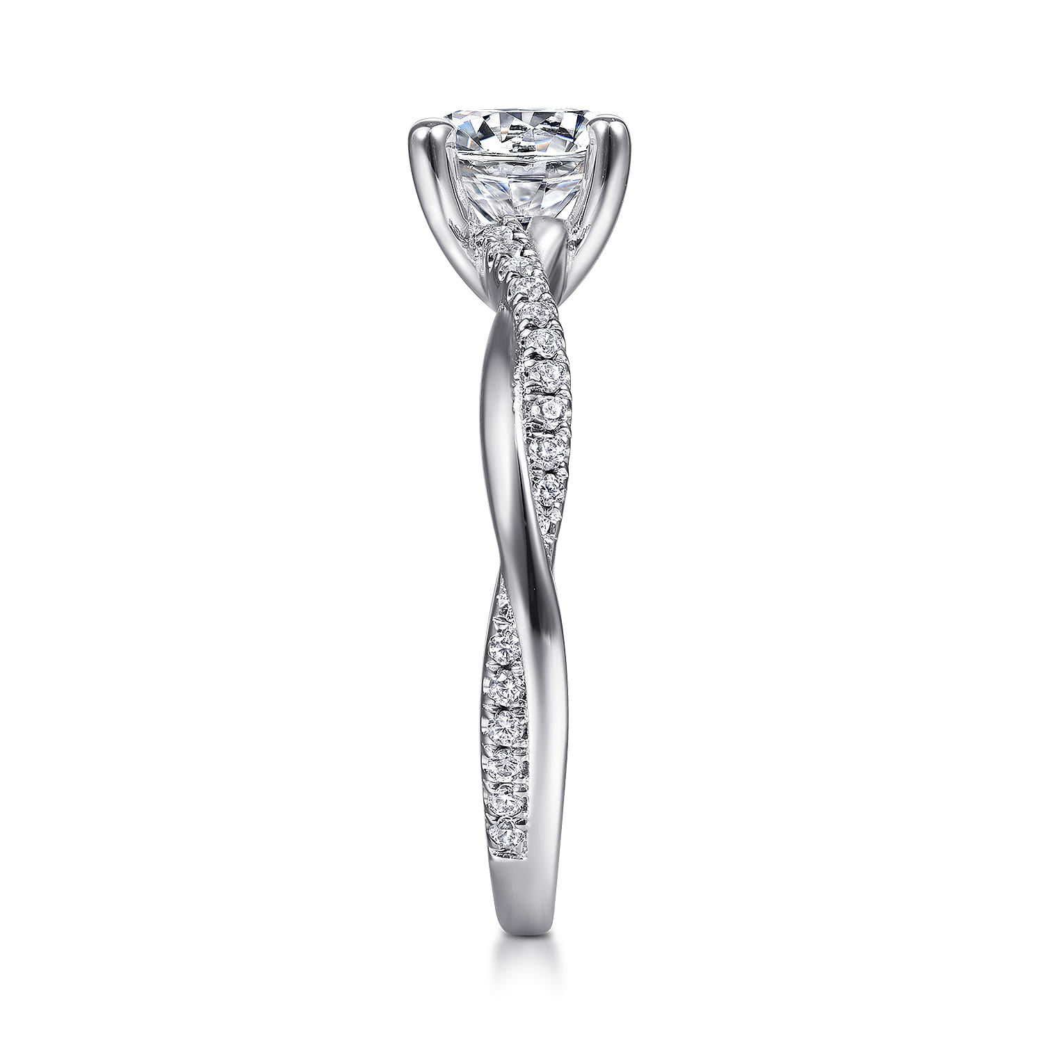 Campana - Platinum Round Diamond Engagement Ring - 0.14 ct - Shot 5