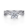 Aleesa - Platinum Round Bypass Diamond Engagement Ring - 0.14 ct