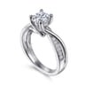 Aleesa - Platinum Round Bypass Diamond Engagement Ring - 0.14 ct