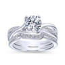 Aleesa - Platinum Round Bypass Diamond Engagement Ring - 0.14 ct