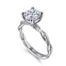 Emersin - Platinum Twisted Round Diamond Solitaire Engagement Ring