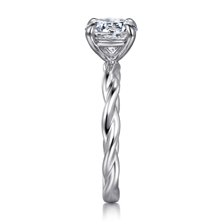 Emersin - Platinum Twisted Round Diamond Solitaire Engagement Ring - Shot 4