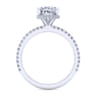 14K White Gold Oval Diamond Engagement Ring