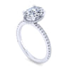 14K White Gold Oval Diamond Engagement Ring
