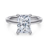 Austria - 14K White Gold Hidden Radiant Cut Diamond Engagement Ring