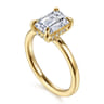 Austria - 14K Yellow Gold Hidden Halo Emerald Cut Diamond Engagement Ring