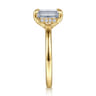 Austria - 14K Yellow Gold Hidden Halo Emerald Cut Diamond Engagement Ring