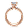 Edalee - 14K Rose Gold Round Diamond Engagement Ring - 0.79 ct