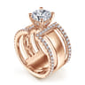 Edalee - 14K Rose Gold Round Diamond Engagement Ring - 0.79 ct