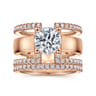 Edalee - 14K Rose Gold Round Diamond Engagement Ring - 0.79 ct