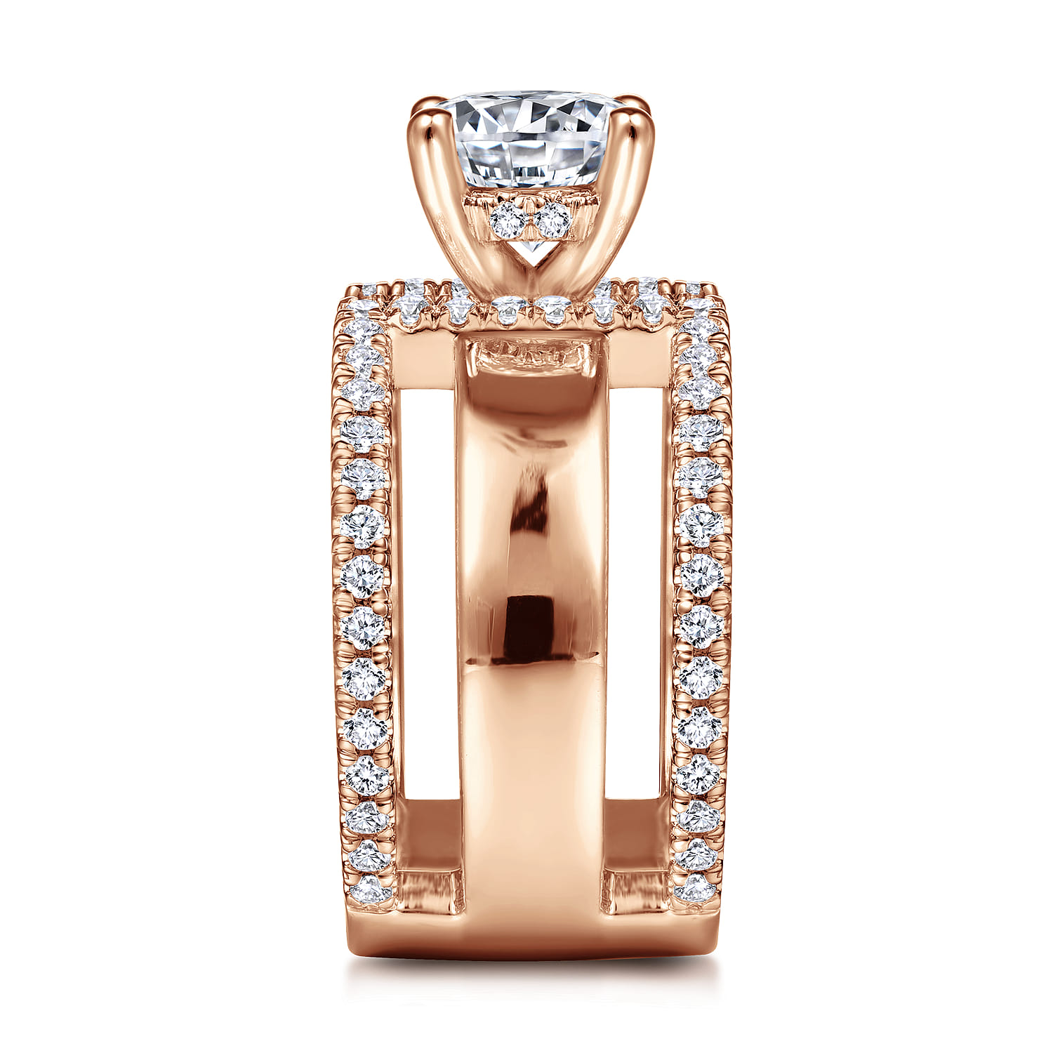 Edalee - 14K Rose Gold Round Diamond Engagement Ring - 0.79 ct - Shot 5