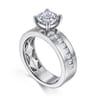 Adley - 14K White Gold Wide Band Cushion Cut Diamond Engagement Ring - 0.6 ct