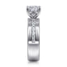 Adley - 14K White Gold Wide Band Cushion Cut Diamond Engagement Ring - 0.6 ct