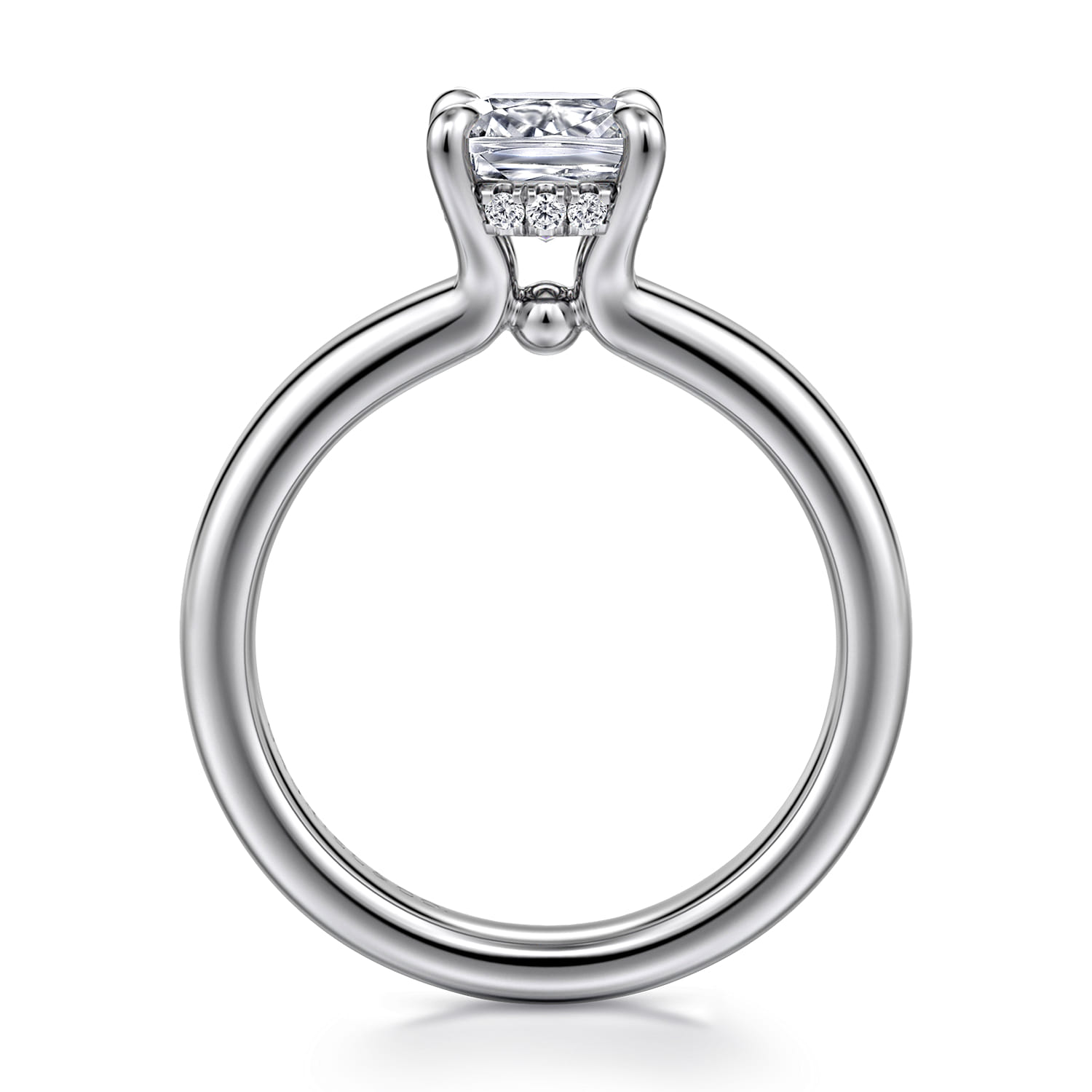 Neema - 14K White Gold Cushion Cut Diamond Engagement Ring - 0.06 ct - Shot 2