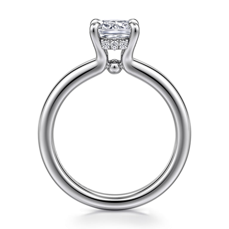 Neema - 14K White Gold Cushion Cut Diamond Engagement Ring - 0.06 ct - Shot 2