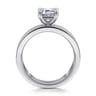 Adley - 14K White Gold Wide Band Emerald Cut Diamond Engagement Ring - 0.6 ct
