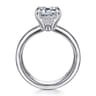 Robin - 14K White Gold Emerald Cut Diamond Engagement Ring - 0.1 ct