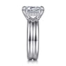Robin - 14K White Gold Emerald Cut Diamond Engagement Ring - 0.1 ct