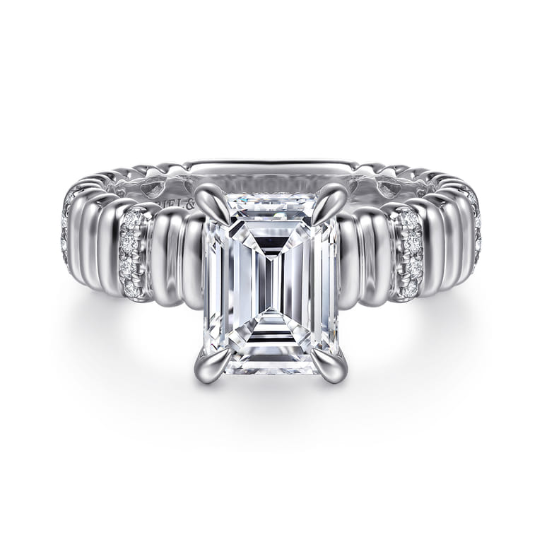 14K White Gold Diamond Engagement Ring - 0.15 ct - Shot 1