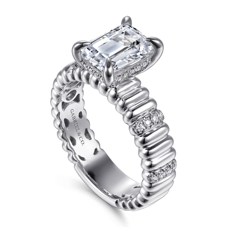 14K White Gold Diamond Engagement Ring - 0.15 ct - Shot 3