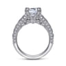 Rebecca - Vintage Inspired 14K White Gold Emerald Cut Wide Band Diamond Channel Set Engagement Ring - 1.28 ct