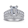 Rebecca - Vintage Inspired 14K White Gold Emerald Cut Wide Band Diamond Channel Set Engagement Ring - 1.28 ct