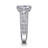 Rebecca - Vintage Inspired 14K White Gold Emerald Cut Wide Band Diamond Channel Set Engagement Ring - 1.28 ct