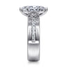 Adley - 14K White Gold Wide Band Marquise Shape Diamond Engagement Ring - 0.6 ct