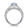 Elza - 14K White Gold Bezel Prong Wide Band Marquise Diamond Engagement Ring - 0.14 ct
